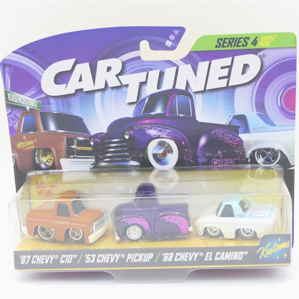 MGA Car Tuned Series 4 Triple Pack Chevy Kustoms Diecast Metal Cars Age 6+